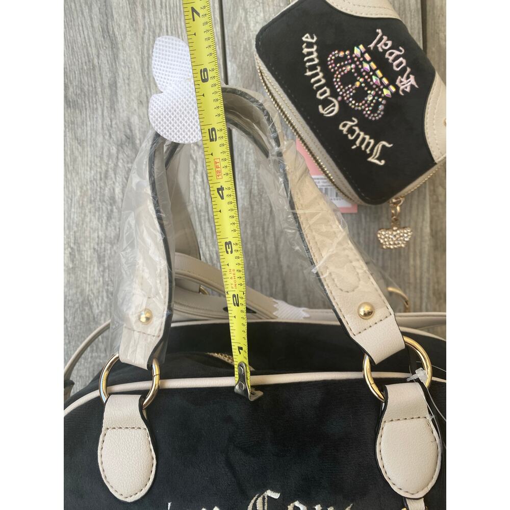 Juicy Couture kingdom Purse & Wallet Set Embroidered Black Velour - Picture 6 of 9